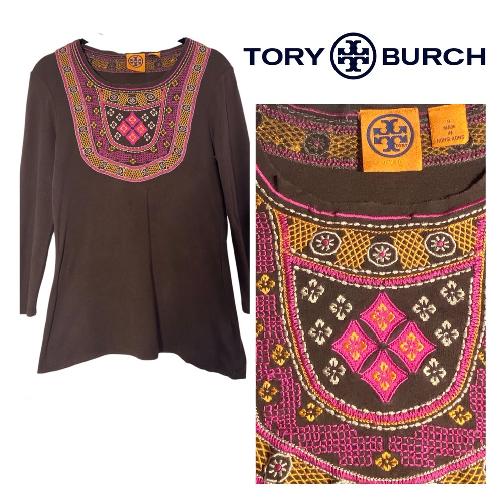 Tory Burch 100% Cotton embroidered women’s top sz S